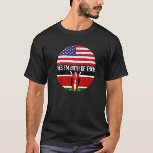 Half American Half Kenyan Usa Flag Family Heritage T-Shirt