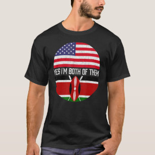 Half American Half Kenyan Usa Flag Family Heritage T-Shirt
