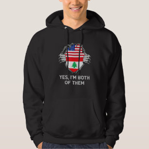 Half American Half Lebanese USA Lebanon Flag Mens  Hoodie