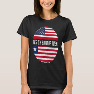 Half American Half Liberian USA Flag Liberia Herit T-Shirt
