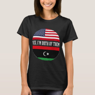 Half American Half Libyan USA Flag Libya Heritage T-Shirt