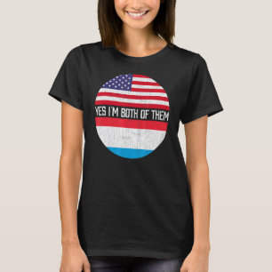 Half American Half Luxembourg Root Usa Flag Family T-Shirt