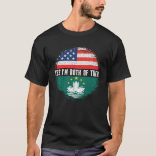 Half American Half Macanese USA Flag Macau T-Shirt