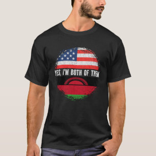 Half American Half Malawian USA Flag Malawi T-Shirt