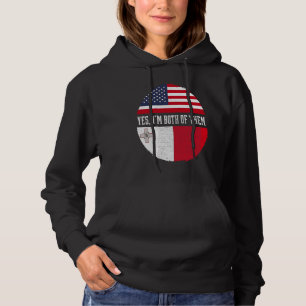 Half American Half Maltese USA Flag Malta Heritage Hoodie