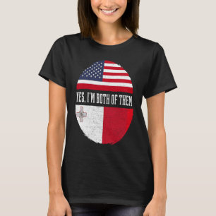 Half American Half Maltese USA Flag Malta Heritage T-Shirt