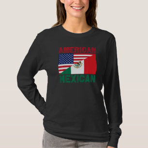 Half American Half Mexican Flag T-Shirt
