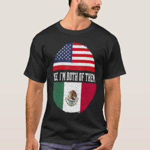 Half American Half Mexican USA Flag Mexico Heritag T-Shirt