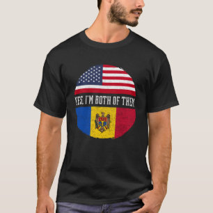 Half American Half Moldovan USA Flag Moldova Herit T-Shirt