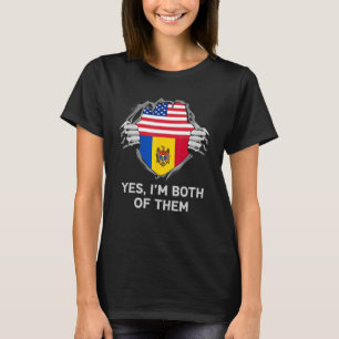 Half American Half Moldovan USA Moldova Flag Mens T-Shirt