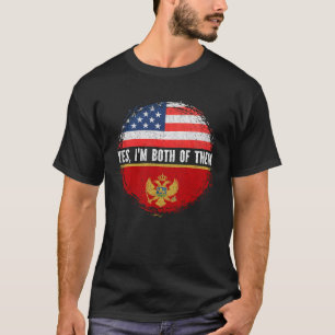 Half American Half Montenegrin USA Flag Montenegro T-Shirt