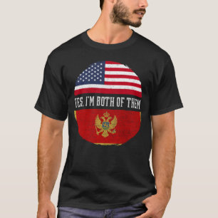 Half American Half Montenegrin USA Flag Montenegro T-Shirt