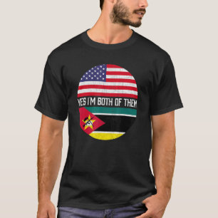 Half American Half Mozambican Usa Flag Family Heri T-Shirt