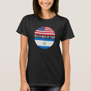 Half American Half Nicaraguan Usa Flag Family Heri T-Shirt