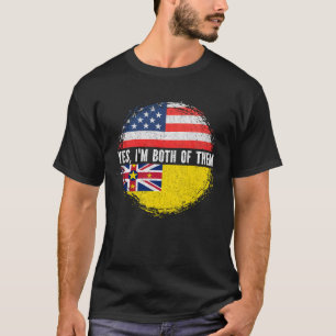 Half American Half Niuean USA Flag Niue Heritage T-Shirt