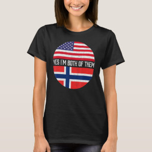 Half American Half Norwegian Usa Flag Family Herit T-Shirt