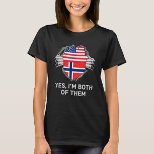 Half American Half Norwegian USA Norway Flag Mens T-Shirt