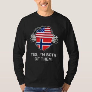 Half American Half Norwegian USA Norway Flag Mens T-Shirt
