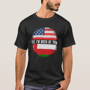 Half American Half Omani USA Flag Oman Heritage T-Shirt