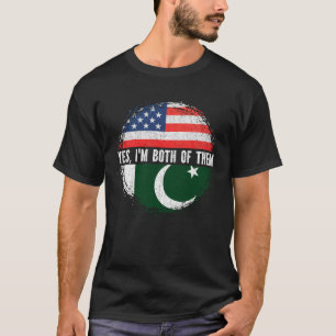 Half American Half Pakistani USA Flag Pakistan T-Shirt