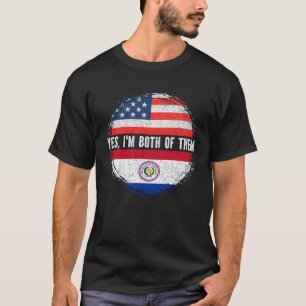 Half American Half Paraguayan USA Flag Paraguay T-Shirt