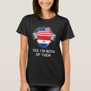 Half American Half Paraguayan USA Paraguay Flag Me T-Shirt