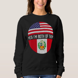 Half American Half Peruvian Usa Flag Family Herita Sweatshirt