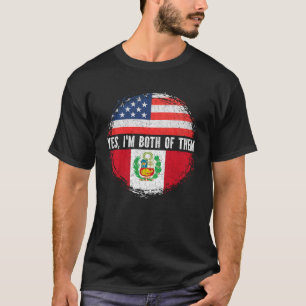 Half American Half Peruvian USA Flag Peru Heritage T-Shirt