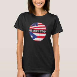 Half American Half Puerto Rican Usa Flag Family He T-Shirt