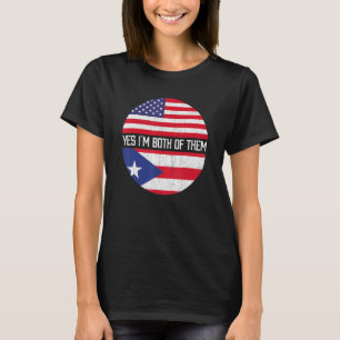 Half American Half Puerto Rican Usa Flag Family He T-Shirt