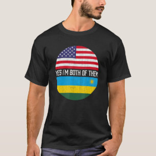 Half American Half Rwandan Usa Flag Family Heritag T-Shirt