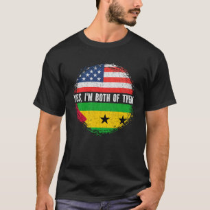 Half American Half Sao Tomean USA Flag Sao Tome T-Shirt