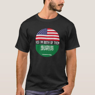 Half American Half Saudi Usa Flag Family Heritage T-Shirt