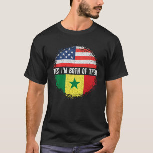 Half American Half Senegalese USA Flag Senegal  T-Shirt