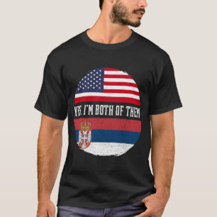 Half American Half Serbian USA Flag Serbia Heritag T-Shirt