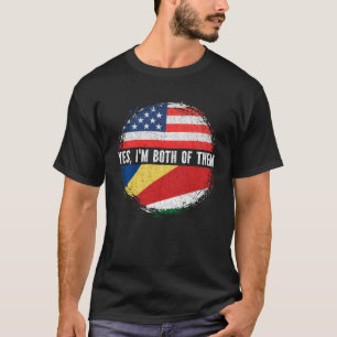 Half American Half Seychellois USA Flag Seychelles T-Shirt
