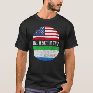 Half American Half Sierra Leonean USA Flag Sierra T-Shirt