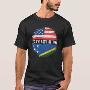 Half American Half Solomon Islander USA Flag T-Shirt