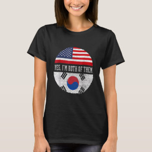 Half American Half South Korean USA Flag South Kor T-Shirt