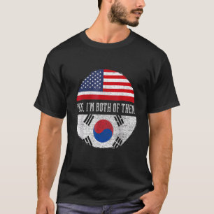 Half American Half South Korean USA Flag South Kor T-Shirt