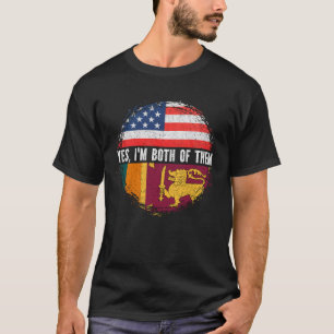 Half American Half Sri Lankan USA Flag Sri Lanka T-Shirt
