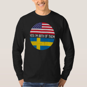 Half American Half Swedish Usa Flag Family Heritag T-Shirt