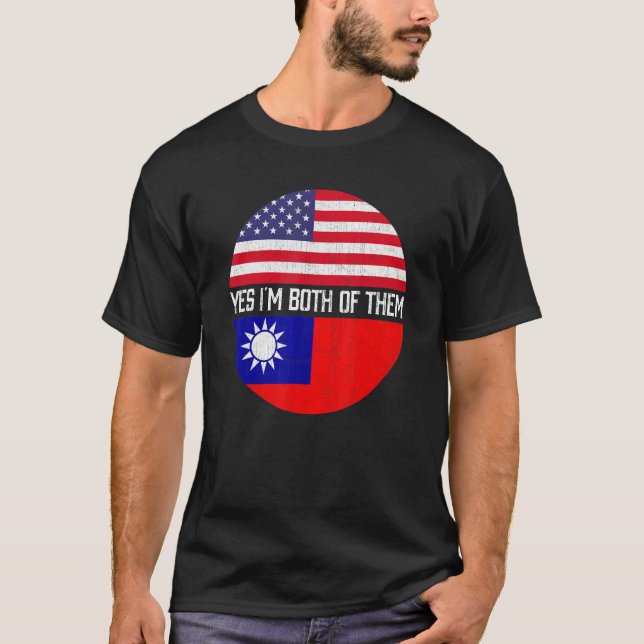 Half American Half Taiwanese Usa Flag Family Herit T-Shirt (Front)