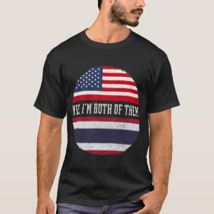 Half American Half Thai USA Flag Thailand Heritage T-Shirt