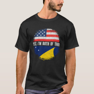 Half American Half Tokelau USA Flag Tokelauan  T-Shirt