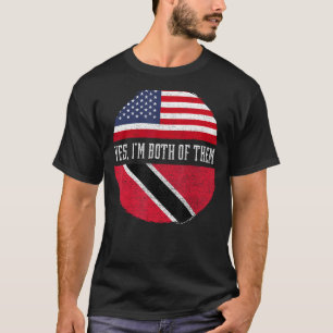 Half American Half Trinbagonian USA Flag Trinidad  T-Shirt