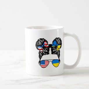 Half American Half Ukrainian Girl Usa Ukraine Flag Coffee Mug