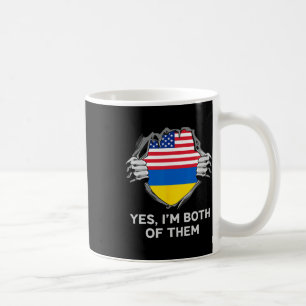 Half American Half Ukrainian Usa Ukraine Flag Mens Coffee Mug