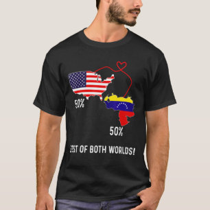 Half American Half Venezuelan Flag Combined USA Ch T-Shirt