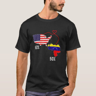 Half American Half Venezuelan Flag Combined USA Ch T-Shirt